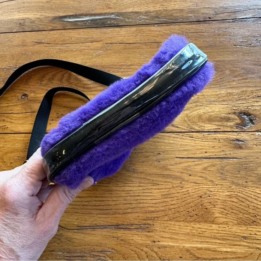 Vintage Purple Fuzzy Powerpuff Girls Crossbody Bag